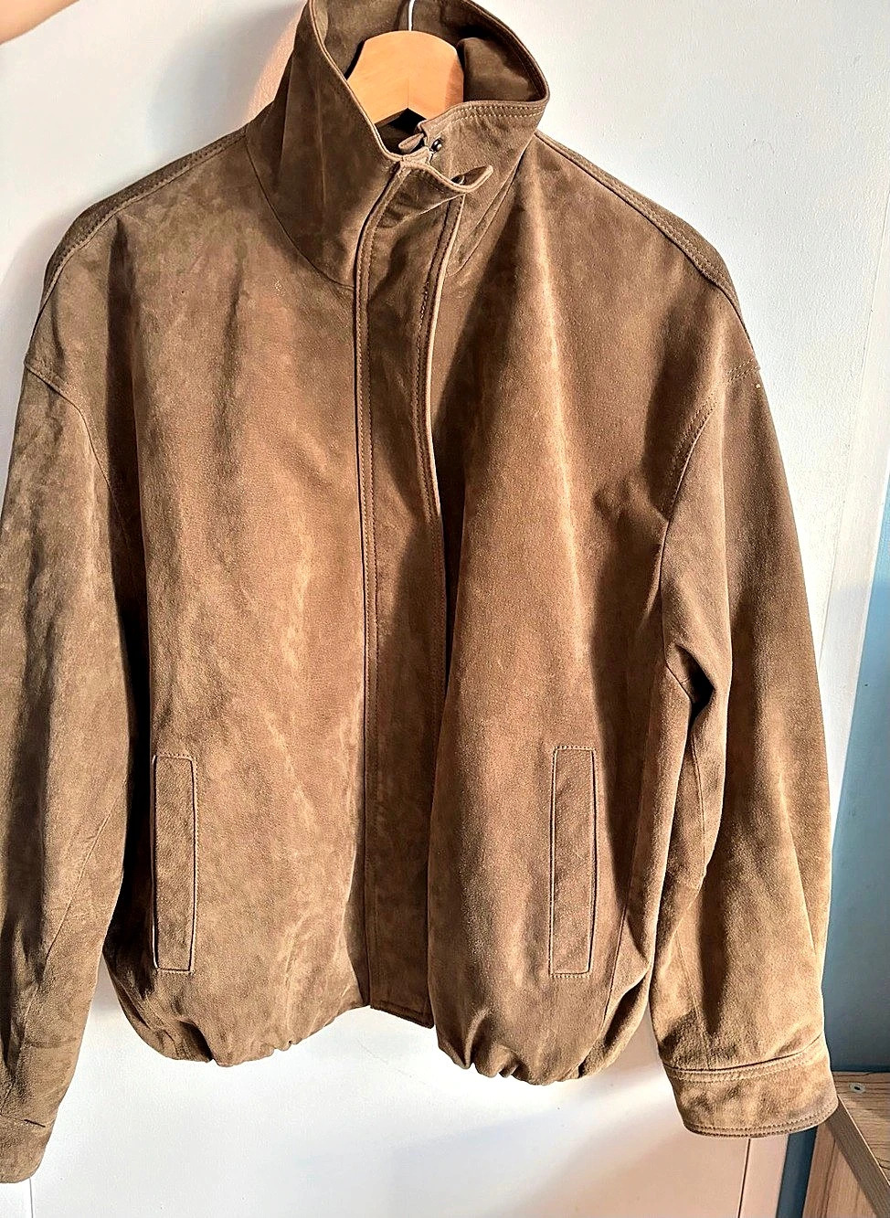 Zara Genuine Suede Bomber Jacket Size XS